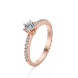 Pierścionek z różowego złota z diamentami